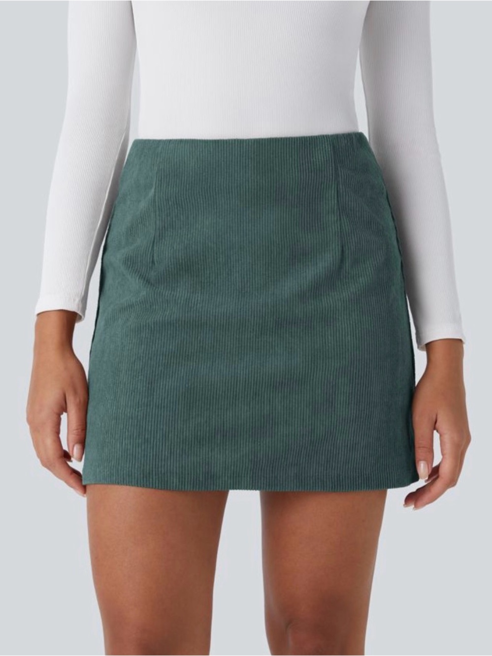 Halara Green Ribbed Mini Skirt size S